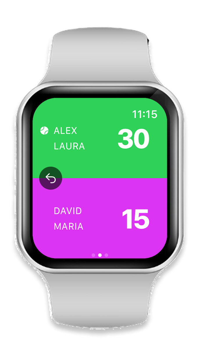 Apple Watch showing game score