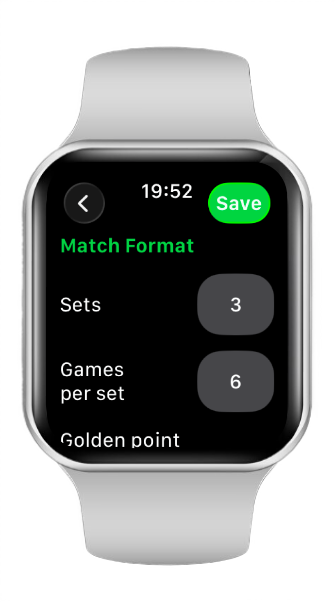 Apple Watch settings screen
